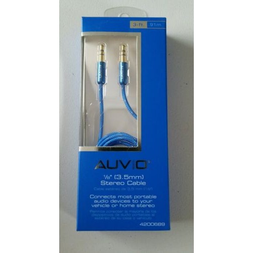 AUVIO 3.5mm Stereo Headphone Cable 3′ Blue Or White